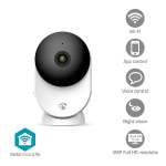 Nedis SmartLife Camera voor Binnen | 3MP Full HD 1296p | Cloud Opslag (optioneel) / microSD (niet inbegrepen) / Onvif | Met bewegingssensor | Nachtzicht | Wit