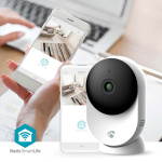 Nedis SmartLife Camera voor Binnen | 3MP Full HD 1296p | Cloud Opslag (optioneel) / microSD (niet inbegrepen) / Onvif | Met bewegingssensor | Nachtzicht | Wit