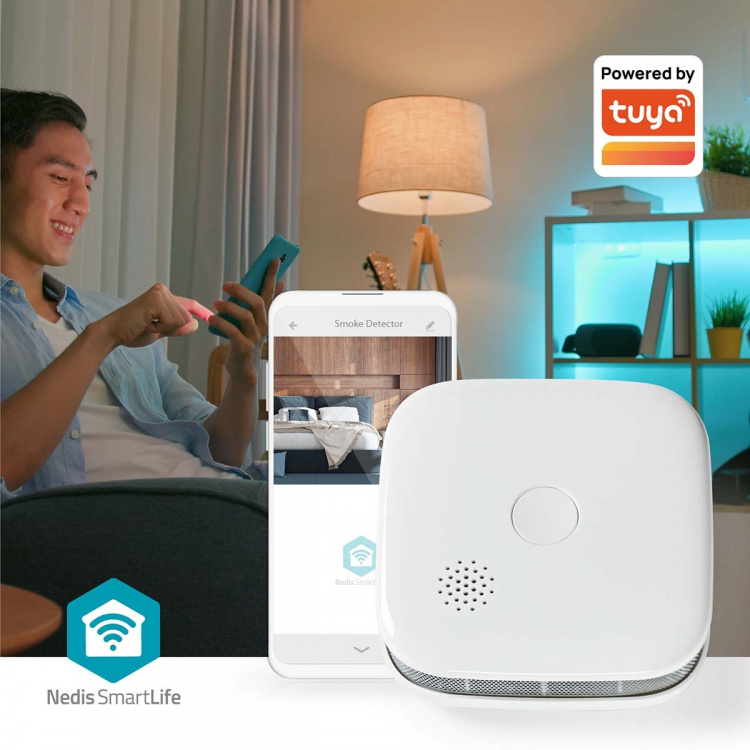 Nedis SmartLife Rookmelder | Wi-Fi | Batterij Gevoed | Levenscyclus sensor: 10 Jaar | EN 14604 | Max. batterijduur: 24 Maanden | 85 dB | Wit | 1 Stuks Nedis SmartLife Rookmelder | Wi-Fi | Batterij Gevoed | Levenscyclus sensor: 10 Jaar | EN 14604 | Max. batterijduur: 24 Maanden | 85 dB | Wit | 1 Stuks