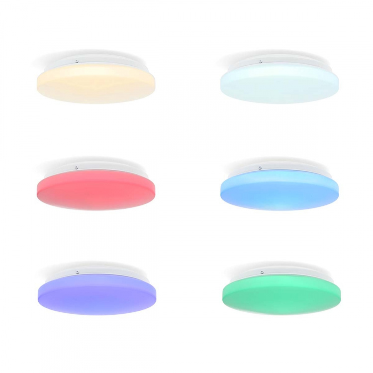 Nedis SmartLife Plafondlamp | RGB / Warm tot Koel Wit | Rond | Diameter: 260 mm | 1820 lm | 2700 - 6500 K | IP44 | Energieklasse: F | Android™ / IOS Nedis SmartLife Plafondlamp | RGB / Warm tot Koel Wit | Rond | Diameter: 260 mm | 1820 lm | 2700 - 6500 K | IP44 | Energieklasse: F | Android™ / IOS