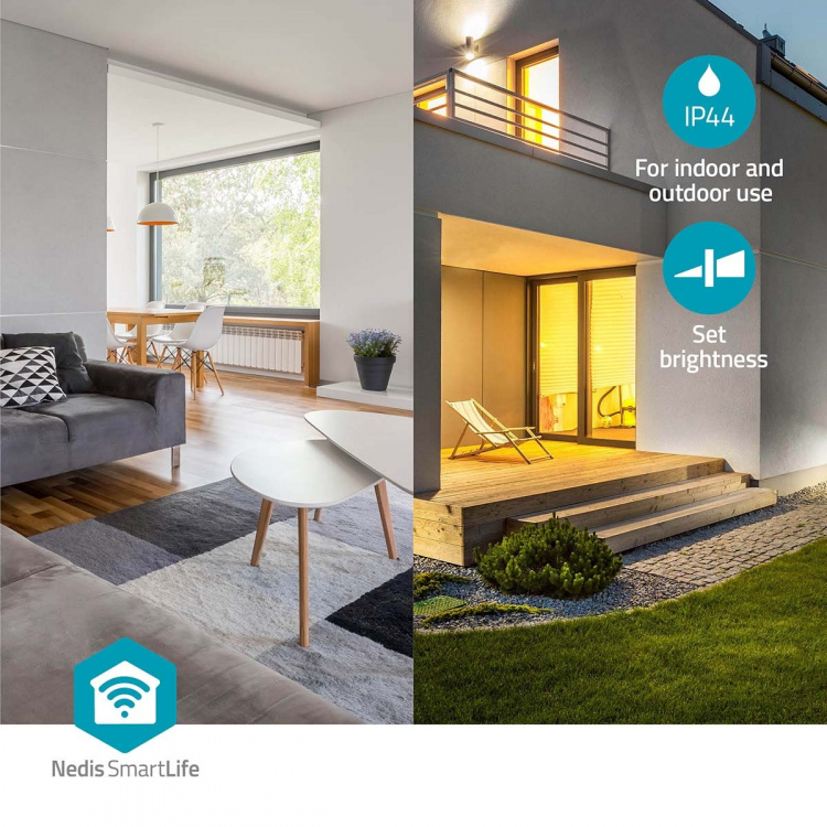 Nedis SmartLife Plafondlamp | RGB / Warm tot Koel Wit | Rond | Diameter: 260 mm | 1820 lm | 2700 - 6500 K | IP44 | Energieklasse: F | Android™ / IOS Nedis SmartLife Plafondlamp | RGB / Warm tot Koel Wit | Rond | Diameter: 260 mm | 1820 lm | 2700 - 6500 K | IP44 | Energieklasse: F | Android™ / IOS