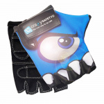 Crazy Safety Kinderfietshandschoenen met reflecterende ogen, gevoerde handpalmen - Blauw - Maat S