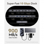 CUDY Dockningsstation CS700 10Gbps USB-C Dual 4K 150W