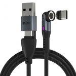 STATIK Kabel 360 Pro Magnetisk Spets USB-C/Blixt/MicroUSB Svart 1m