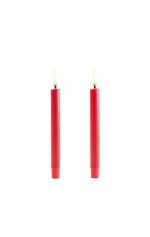 Uyuni LED mini taper kaars 2-pack - Rood, Glad - 1,3x13,8 cm (UL-TA-RE01312-2)