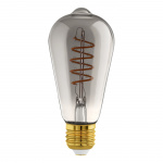 Eglo E27 ST64 spiraal, rook - Warm wit - Zigbee, Bluetooth Eglo E27 ST64 spiraal, rook - Warm wit - Zigbee, Bluetooth