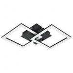 Eglo Paranday-Z plafondlamp met vierkantjes zwart 52,5x31 - TW - Zigbee, Bluetooth