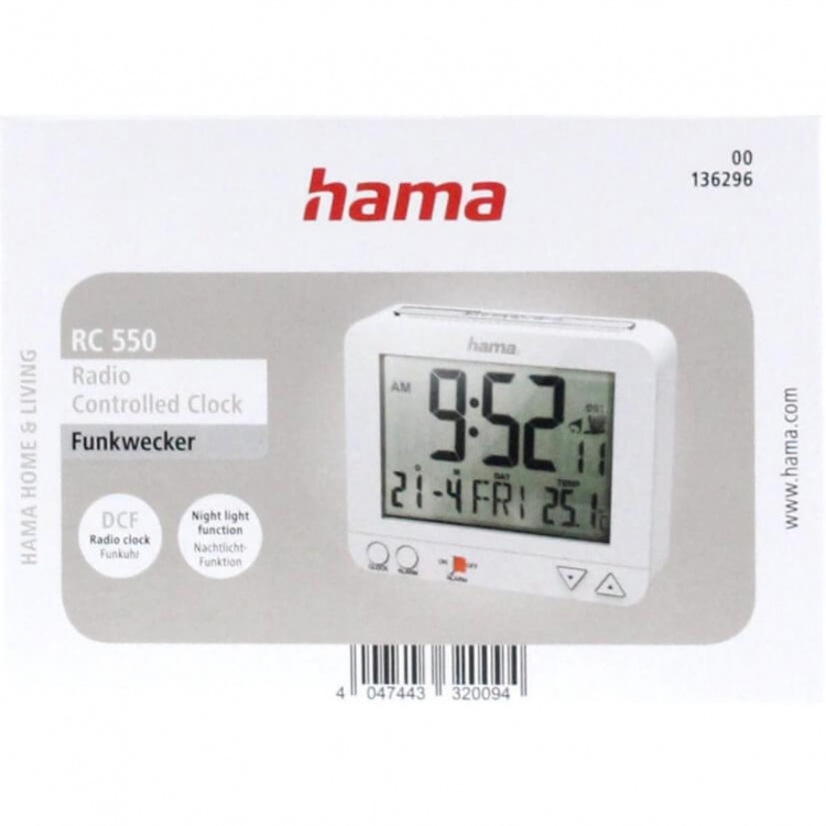 Hama Väckarklocka RC550 Radio Vit Hama Väckarklocka RC550 Radio Vit