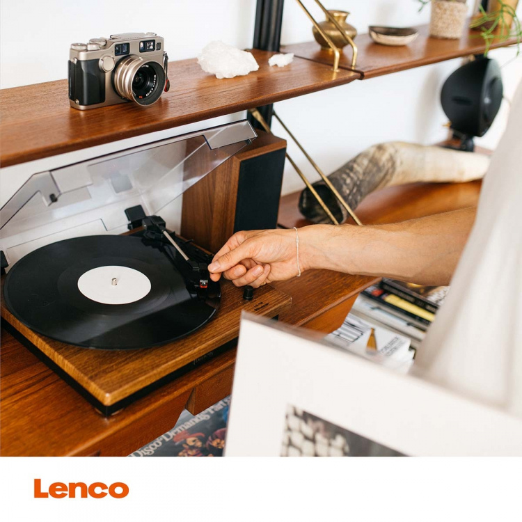 Lenco Platenspeler met Bluetooth-ontvangst en twee houten speakers