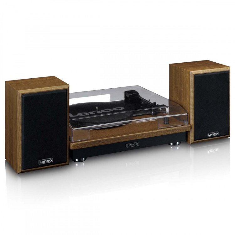Lenco Platenspeler met Bluetooth-ontvangst en twee houten speakers