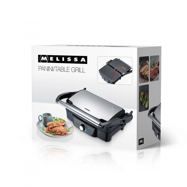 MELISSA Panini / Tafelgrill 1600W Zwart / Roestvrijstalen bovenbehuizing MELISSA Panini / Tafelgrill 1600W Zwart / Roestvrijstalen bovenbehuizing