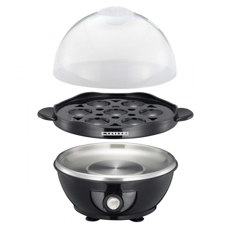 MELISSA Eierkoker 7 eieren met transparante knop 360W Zwart MELISSA Eierkoker 7 eieren met transparante knop 360W Zwart