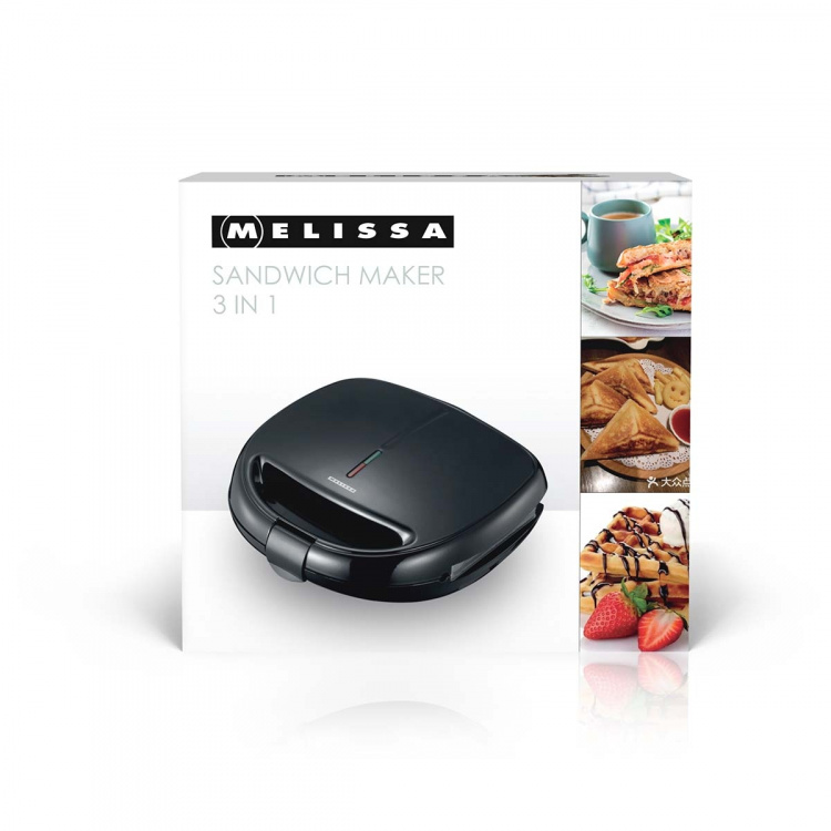 MELISSA 3 in 1 afneembaar tosti-apparaat 850W Zwart MELISSA 3 in 1 afneembaar tosti-apparaat 850W Zwart