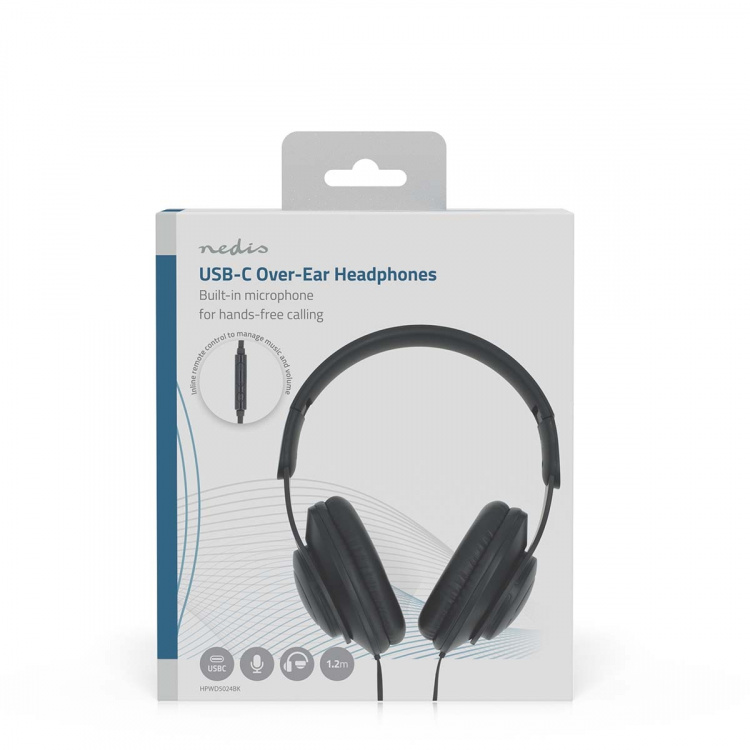Nedis Bedrade Over-ear Koptelefoon | USB-C™ | Kabellengte: 1.20 m | Volumebediening | Zwart