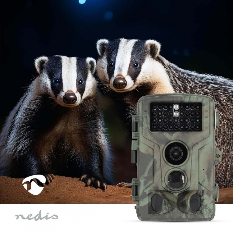 Nedis Wildcamera | 4K@10fps | 50 MPixel | 5 MPixel CMOS | IP65 | Zwart No-Glow IR | Nachtzicht | Kijkhoek: 60 ° | Bewegingssensor | Detectiehoek: 130 ° | Detectiebereik: 20 m | Scherm grootte: 2.4  Nedis Wildcamera | 4K@10fps | 50 MPixel | 5 MPixel CMOS | IP65 | Zwart No-Glow IR | Nachtzicht | Kijkhoek: 60 ° | Bewegingssensor | Detectiehoek: 130 ° | Detectiebereik: 20 m | Scherm grootte: 2.4