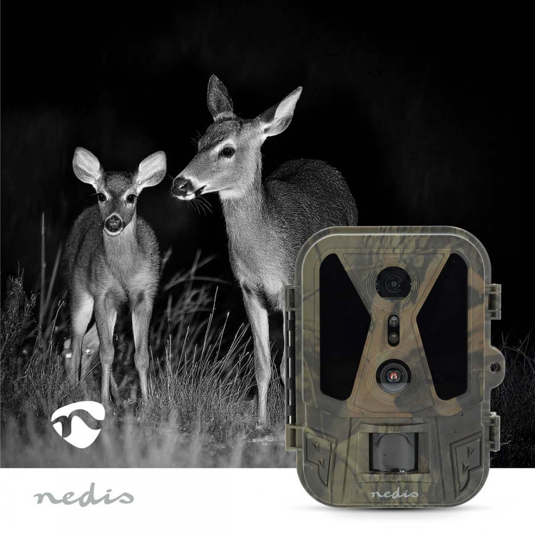 Nedis Wildcamera | 4K@10fps | 50 MPixel | 8 MPixel CMOS | IP65 | Zwart No-Glow IR | Nachtzicht | Kijkhoek: 100 ° | Bewegingssensor | Detectiehoek: 120 ° | Detectiebereik: 25 m | Scherm grootte: 2.4  Nedis Wildcamera | 4K@10fps | 50 MPixel | 8 MPixel CMOS | IP65 | Zwart No-Glow IR | Nachtzicht | Kijkhoek: 100 ° | Bewegingssensor | Detectiehoek: 120 ° | Detectiebereik: 25 m | Scherm grootte: 2.4