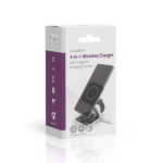 Nedis Draadloze Oplader | 3-in-1 | 2.5 / 5 / 15 W | LED-indicatie in gebruik | Inclusief kabel | USB-A / USB-C™ | 1.50 m