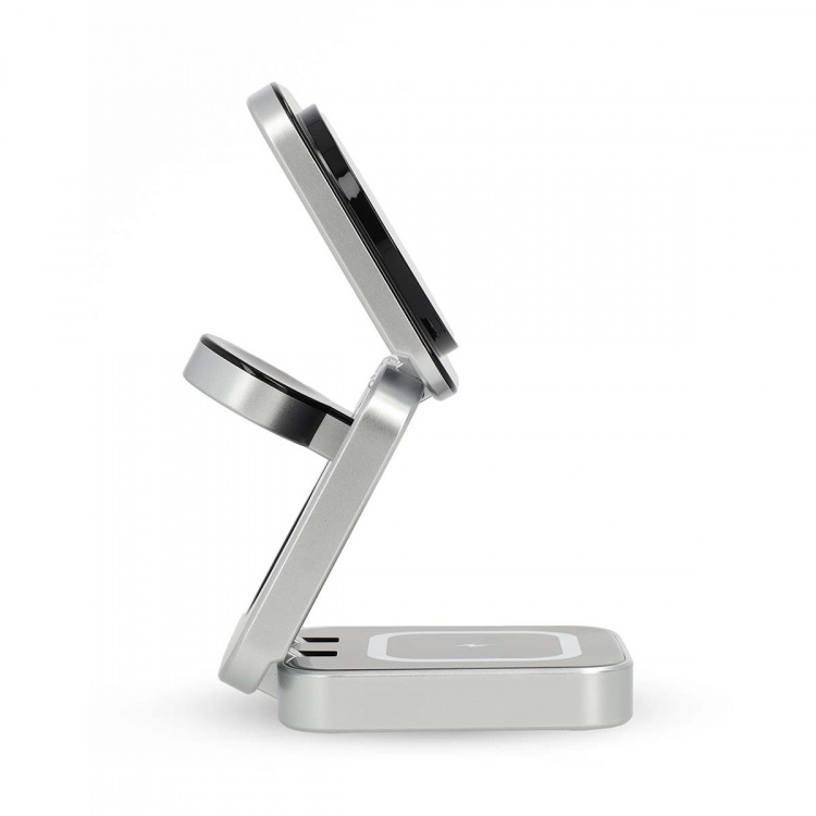 Nedis Draadloze Oplader | 3-in-1 | 2.5 / 5 / 15 W | LED-indicatie in gebruik | Inclusief kabel | USB-A / USB-C™ | 1.50 m