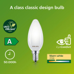 Philips LED E14 Kron B35 2,3W (40W) Frostad 485lm 2700K Energiklass A Philips LED E14 Kron B35 2,3W (40W) Frostad 485lm 2700K Energiklass A