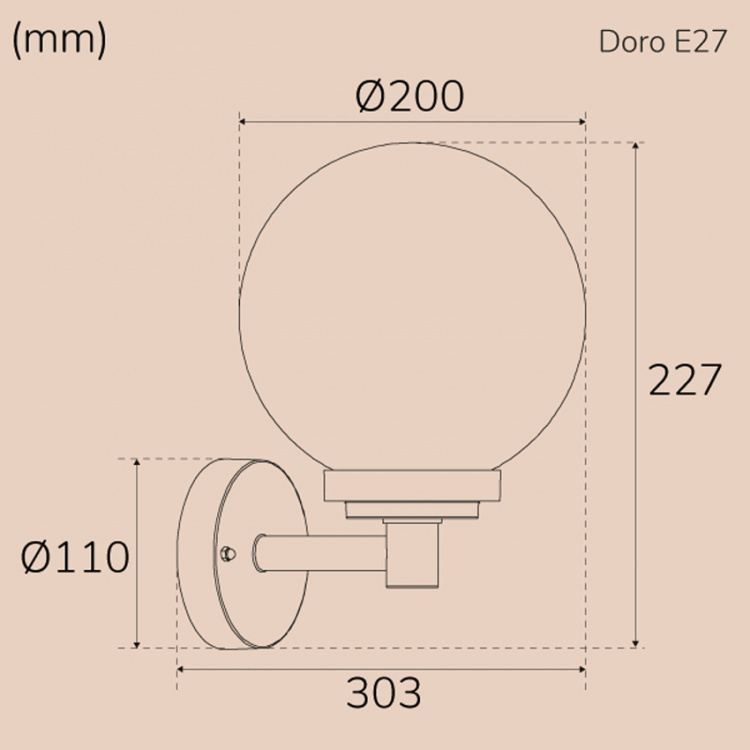Llitt Doro Väggarmatur E27-sockel IP44 Corten