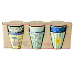 RICE Medium Melamine Bekers 6 Stuks - Funky Prints