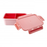 RICE Lunchbox met 3 Insteekvakken - Koraal en Rood