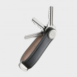 Orbitkey Leren sleutelhanger - Houtskool/Grijs