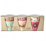 RICE 6 stuks kleine melamine kinderbekers Jungle print roze