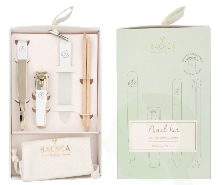 Bachca Paris Manicure Set 4 piece 1x Nail Clipper/1x Tweezer/1x Cuticle Remover/1x Nail File