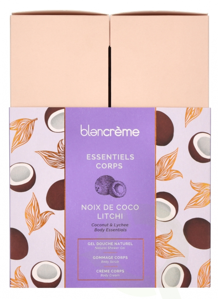 Blancreme Body Essentials Trio Set 155 ml Shower Gel 75ml/Body Scrub 40ml/Body Cream 40ml - Coconut & Lychee