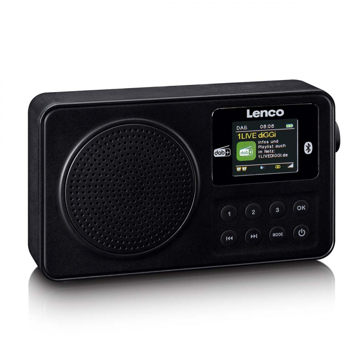Lenco Draagbare DAB+/FM-radio met Bluetooth® Zwart