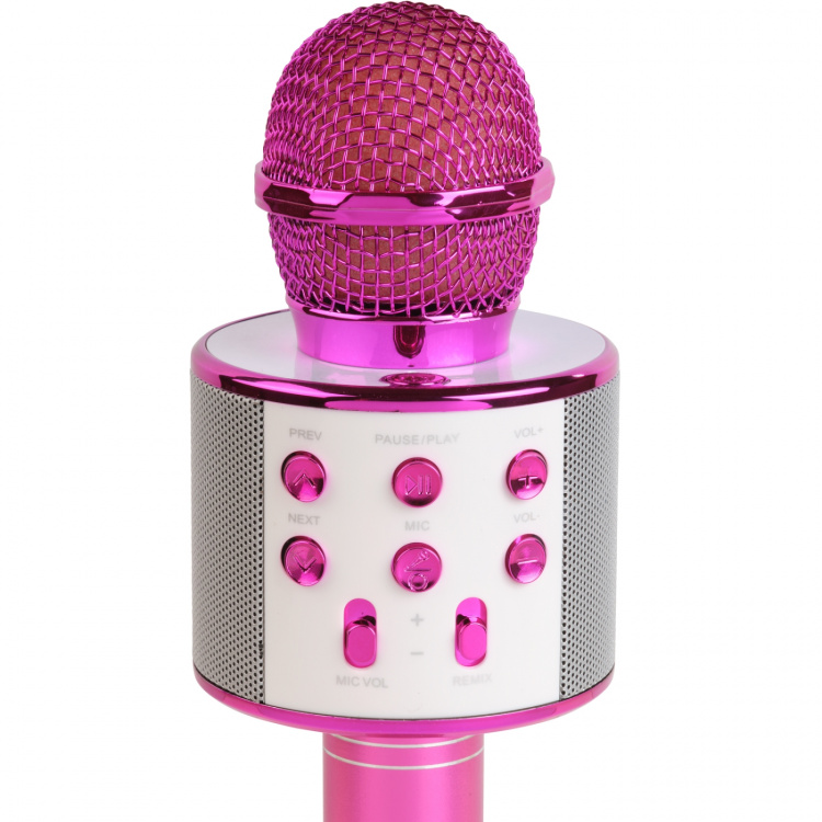 Denver Bluetooth Karaoke Microphone with built-in speaker. Pink in colour