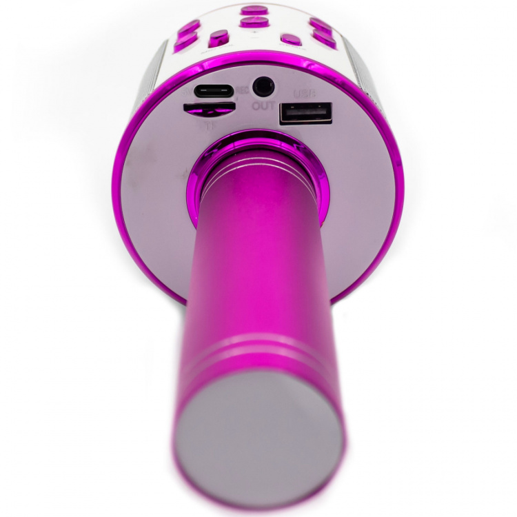 Denver Bluetooth Karaoke Microphone with built-in speaker. Pink in colour