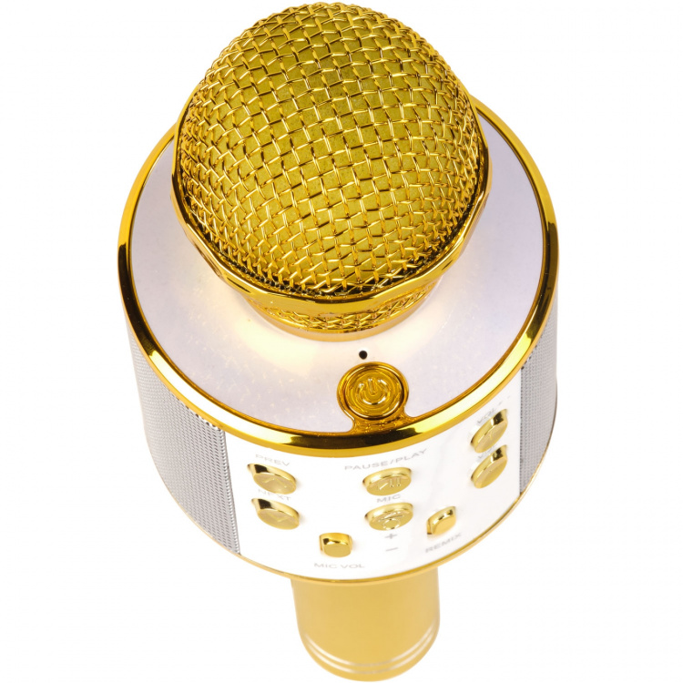 Denver Bluetooth Karaoke Microphone with built-in speaker. Gold colour