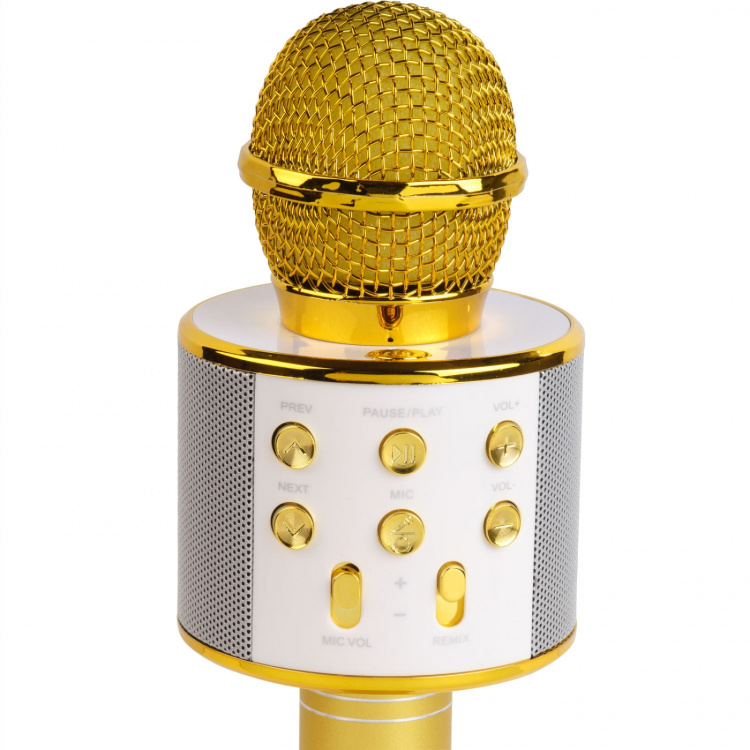 Denver Bluetooth Karaoke Microphone with built-in speaker. Gold colour