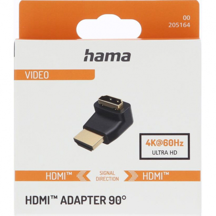 Hama Adapter Hdmi 90 Grader Gold Svart