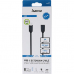 Hama Usb-C Extension Svart 0,5m
