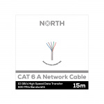 North Nätverkskabel Cat6A UTP Vit 15m kontaktlös Solid 10Gb/s 500MHz 26awg CM North Nätverkskabel Cat6A UTP Vit 15m kontaktlös Solid 10Gb/s 500MHz 26awg CM