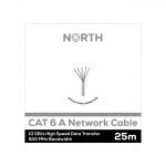 North Nätverkskabel Cat6A UTP Vit 25m kontaktlös Solid 10Gb/s 500MHz 26awg CM North Nätverkskabel Cat6A UTP Vit 25m kontaktlös Solid 10Gb/s 500MHz 26awg CM