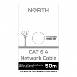 North Nätverkskabel Cat6A UTP Vit 50m kontaktlös Solid 10Gb/s 500MHz 26awg CM North Nätverkskabel Cat6A UTP Vit 50m kontaktlös Solid 10Gb/s 500MHz 26awg CM