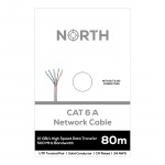 North Nätverkskabel Cat6A UTP Vit 80m kontaktlös Solid 10Gb/s 500MHz 24awg CM North Nätverkskabel Cat6A UTP Vit 80m kontaktlös Solid 10Gb/s 500MHz 24awg CM