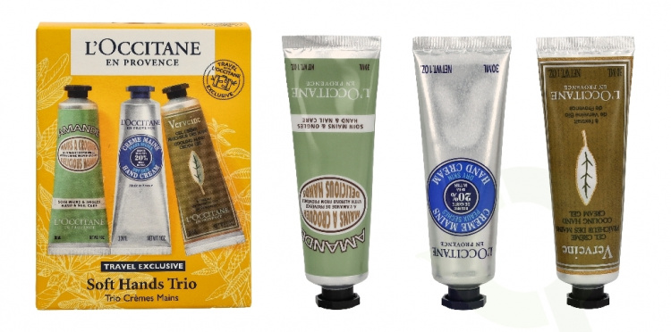 L\'Occitane Soft Hands Trio Set 90 ml Shea Hand Cream 30ml/Almond Hand Cream 30ml/Verbena Hand Cream 30ml