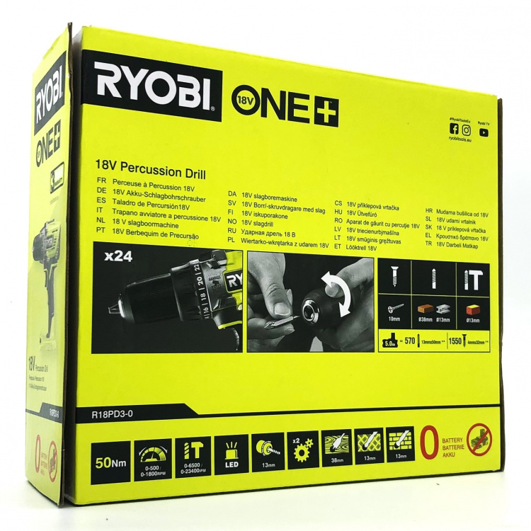 Ryobi One+ R18PD3-0 Hammer drill/screwdriver No battery 18V Ryobi One+ R18PD3-0 Hammer drill/screwdriver No battery 18V