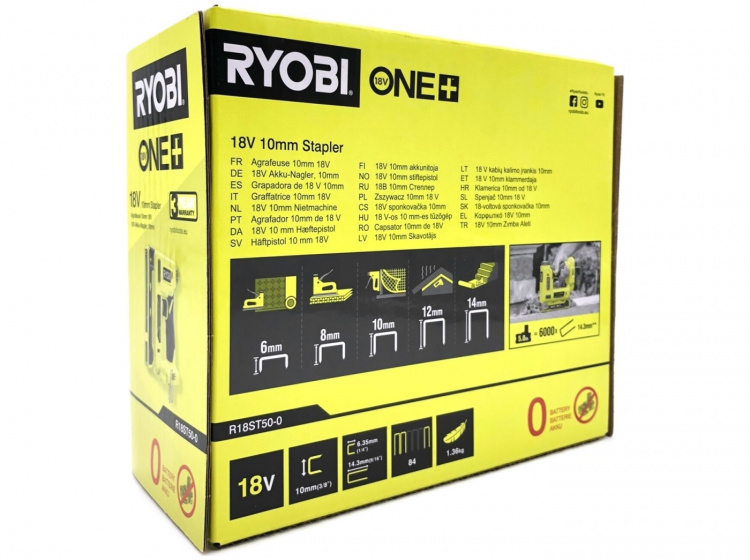 Ryobi One+ R18ST50-0 18V Staple Gun No Battery Ryobi One+ R18ST50-0 18V Staple Gun No Battery