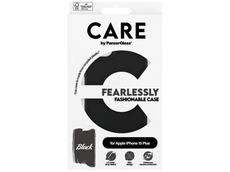 PanzerGlass CARE Fashionable Case for iPhone 15 Plus Black PanzerGlass CARE Fashionable Case for iPhone 15 Plus Black