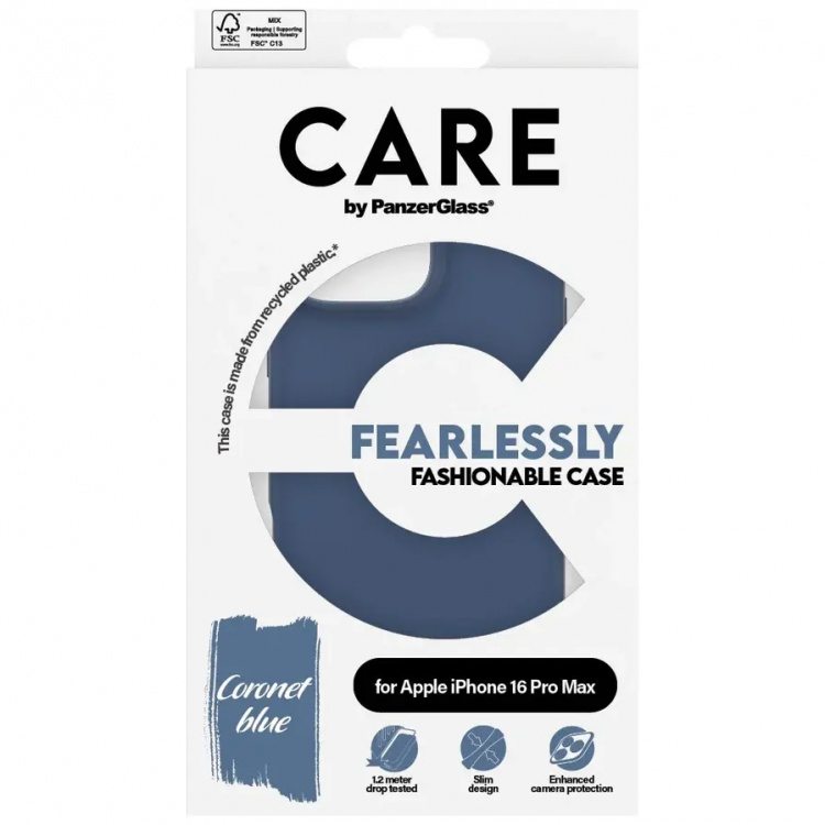 PanzerGlass CARE Fashionable Case for iPhone 16 Pro Max Blue