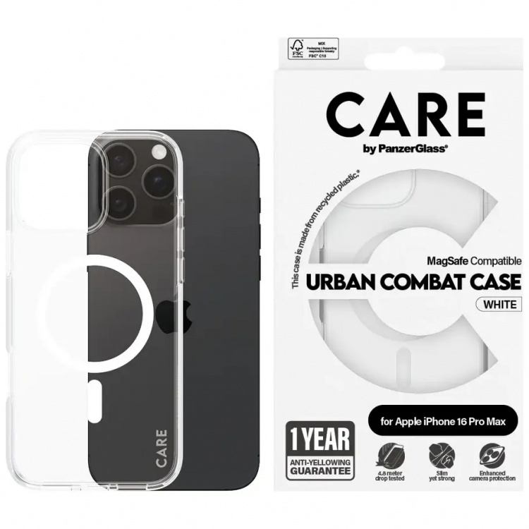 PanzerGlass CARE Urban Combat Case Magsafe White for Apple iPhone 16 Pro Max