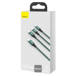 Baseus Rapid Series 3-in-1 USB-C naar Lightning/Micro/USB-C 1,5m Groen