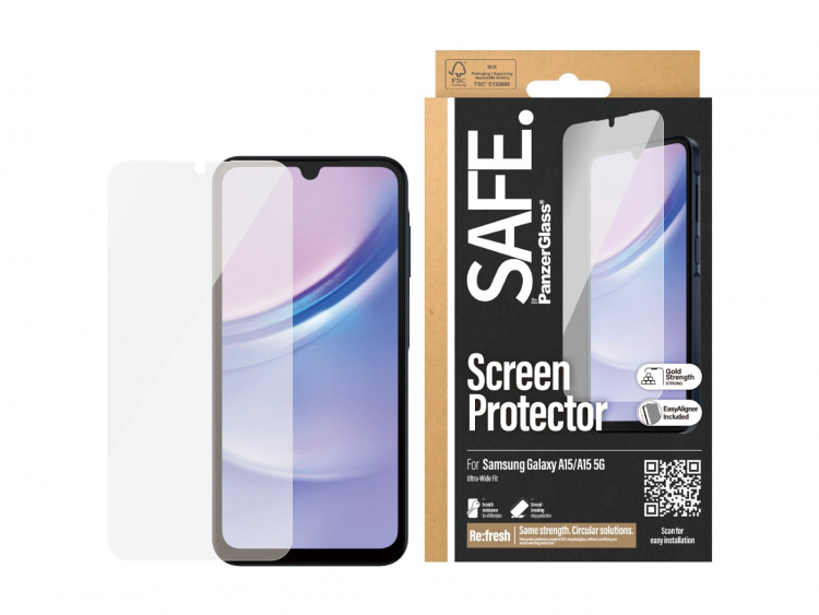 PanzerGlass SAFE. by PanzerGlass Screen Protector Samsung Galaxy A15, Transparent