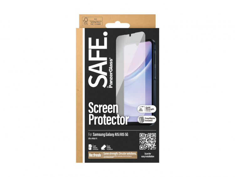PanzerGlass SAFE. by PanzerGlass Screen Protector Samsung Galaxy A15, Transparent